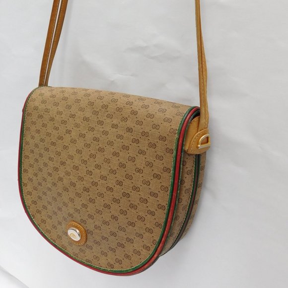 VINTAGE GUCCI MONOGRAM CANVAS SUPREME WEB BAG - Picture 5 of 16